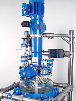 ATEX stirrer motor with dry-running seal for glass reactors or mixing vessels