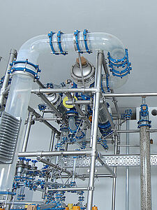 Glass process equipment_Overhead with SiC shell & tube type heat exchangers