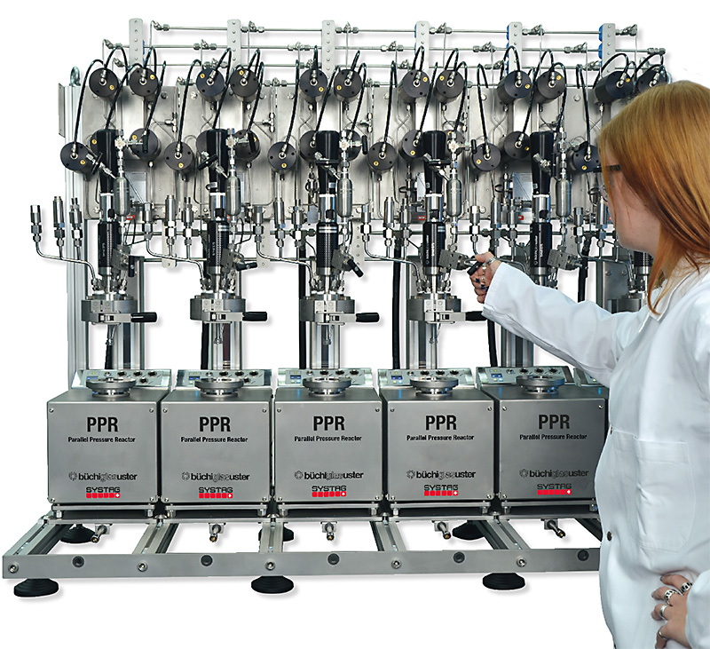 Reactors for parallel synthesis type PPR with steel reactor vessels for reactions under pressure