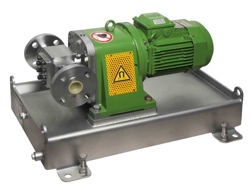 Pump unit for corrosive fluids