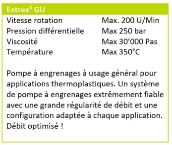 Tableau de paramètres de la pompe type extrex GU-EP-EV